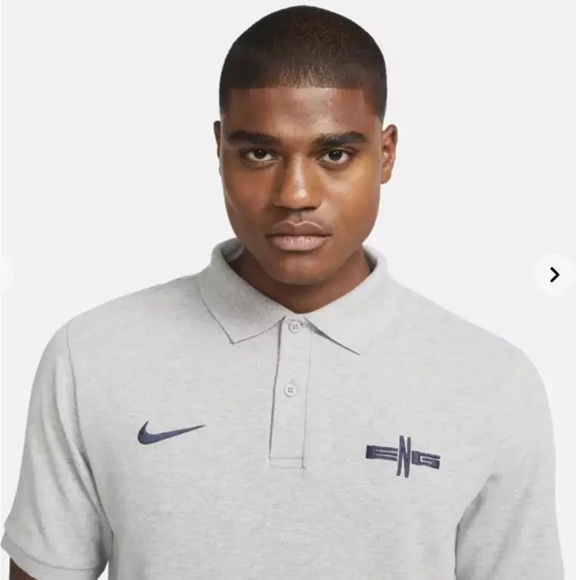 England National Team Pique Men's Nike Polo Shirt Sz L Grey DR9718 063 - Picture 2 of 7